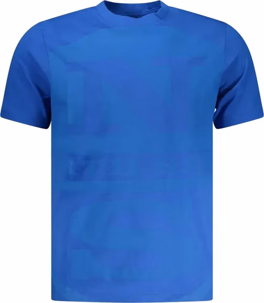 Blue Cotton Men T-Shirt