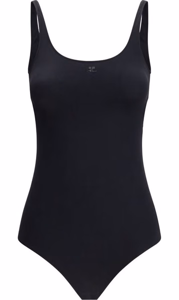 Black Elastane One-Piece Swimsuit