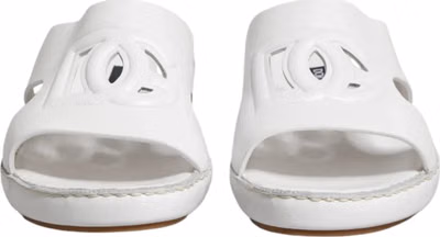 White DG Cutout Slides Slippers Flats Shoes