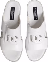 White DG Cutout Slides Slippers Flats Shoes 2