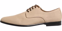 Beige Canvas Derby Lace Up Dress Men Shoes 5