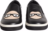 Black Leather Signature Figures Sneakers Shoes 1