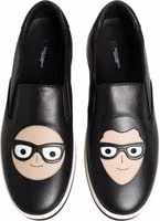 Black Leather Signature Figures Sneakers Shoes 2