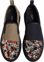 Blue Canvas Embellished Slip On Men Sneakers Shoes 2