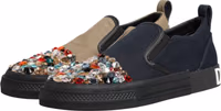 Blue Canvas Embellished Slip On Men Sneakers Shoes 3