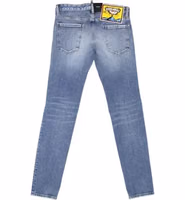 Blue Cotton Straight-Leg Jeans 1