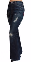 Blue Cotton Flared Jeans 3