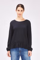 Black Polyester Long Sleeve T-Shirt 1
