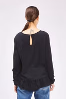 Black Polyester Long Sleeve T-Shirt 2