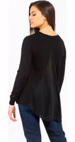 Black Viscose Long Sleeve T-Shirt 3
