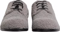 Gray Fleece Lace Up Men Derby Dress Shoes 1