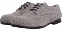 Gray Fleece Lace Up Men Derby Dress Shoes 3