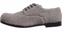 Gray Fleece Lace Up Men Derby Dress Shoes 5