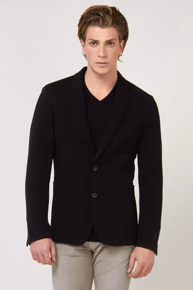 Black Polyester Blazer