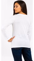 White Cotton Long Sleeve T-Shirt 3