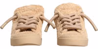 Shoes Beige Faux Shearling Low Top Sneakers 1