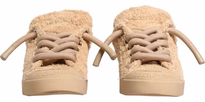 Shoes Beige Faux Shearling Low Top Sneakers