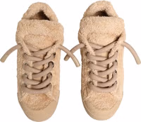 Shoes Beige Faux Shearling Low Top Sneakers 2
