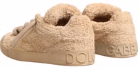 Shoes Beige Faux Shearling Low Top Sneakers 4