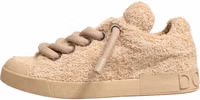 Shoes Beige Faux Shearling Low Top Sneakers 5