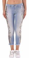 Blue Cotton Cropped Jeans 1