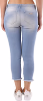 Blue Cotton Cropped Jeans 2