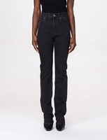 Black Cotton Straight-Leg Jeans 1