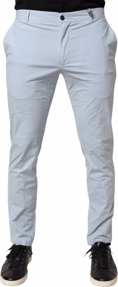 Light Blue Skinny Dress Trouser Pants