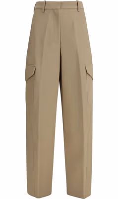 Beige Cotton Cargo Pants