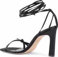 Black Satin Strap-On Sandals 3