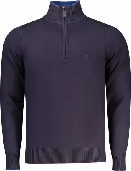 Blue Viscose Men Sweater