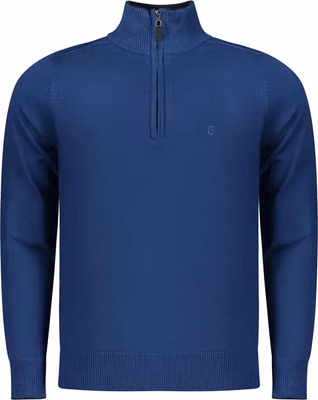 Blue Viscose Men Sweater