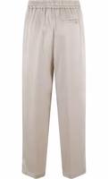 Beige Acetate Casual Pants 2