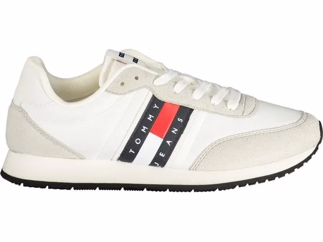 White Polyurethane Men Sneaker