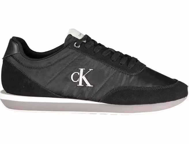 Black Polyester Men Sneaker