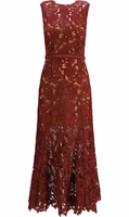 Bordeaux Polyester Cocktail Dress 1