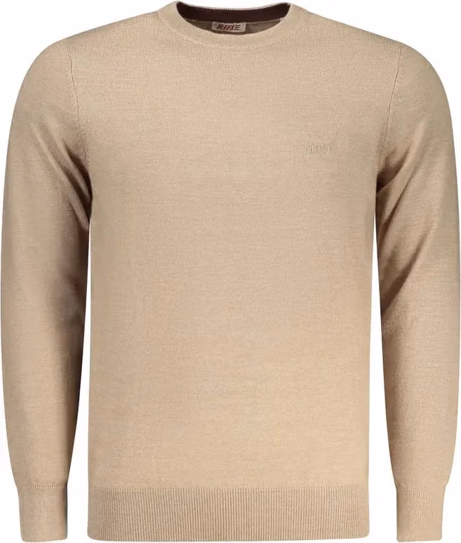 Beige Polyester Men Sweater