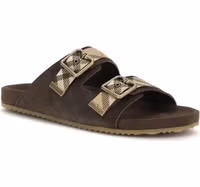 Brown Calf Leather Bos Taurus Flat Sandals 2