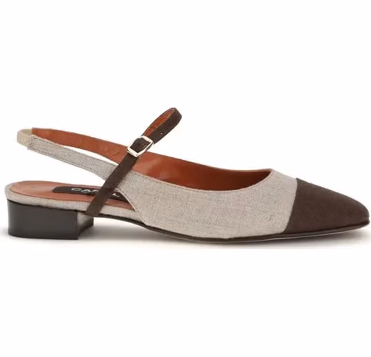 Beige Cotton Ballet Flats