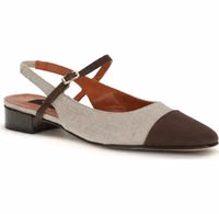 Beige Cotton Ballet Flats 2