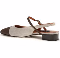 Beige Cotton Ballet Flats 3