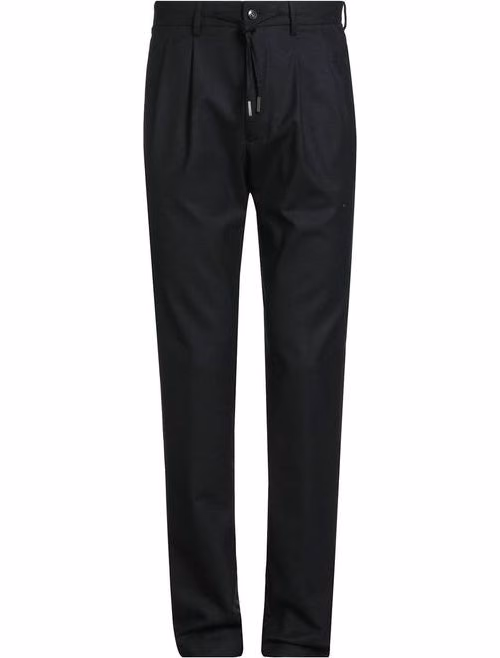 Black Elastane Casual Pants