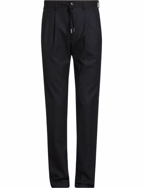 Black Elastane Casual Pants