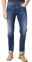 Blue Cotton Straight-Leg Jeans 1