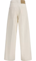 White Cotton Straight-Leg Jeans 2
