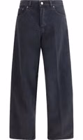 Black Cotton Straight-Leg Jeans 1