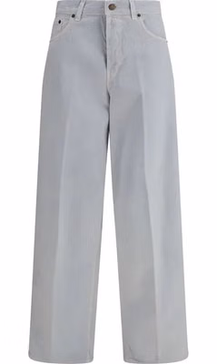 Blue Cotton Straight-Leg Jeans