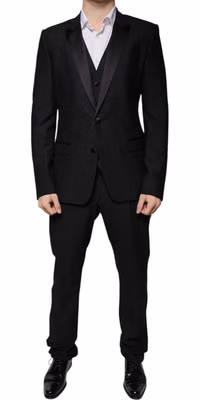 Black Virgin Wool Tuxedo