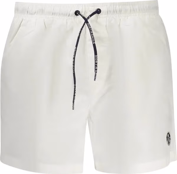 White Polyester Men's Swim Boxer