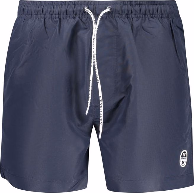 Blu Polyester Men Swim Boxer